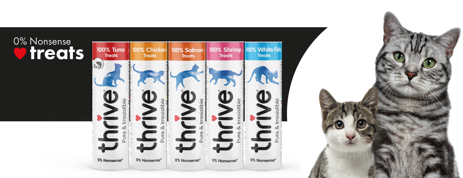 Reward your cat with 100% real food | Thrive Pet Foods.
